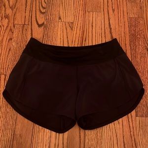 Lululemon black speed up shorts